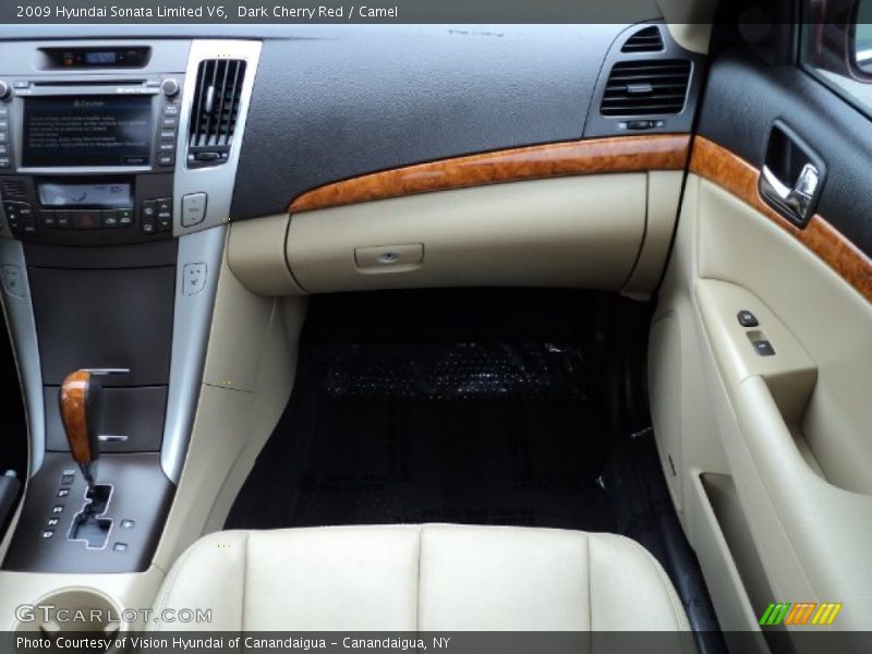 Dark Cherry Red / Camel 2009 Hyundai Sonata Limited V6