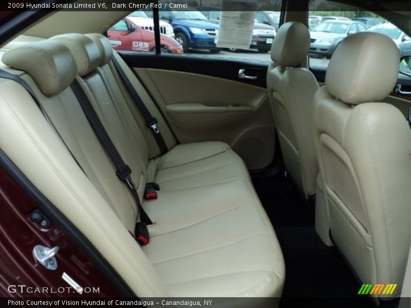 Dark Cherry Red / Camel 2009 Hyundai Sonata Limited V6