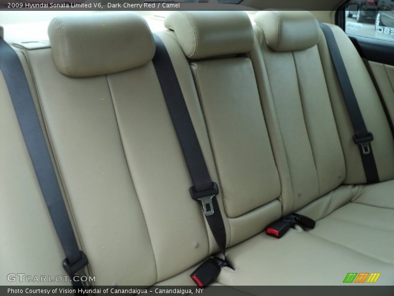 Dark Cherry Red / Camel 2009 Hyundai Sonata Limited V6