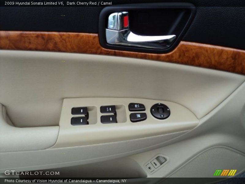 Dark Cherry Red / Camel 2009 Hyundai Sonata Limited V6