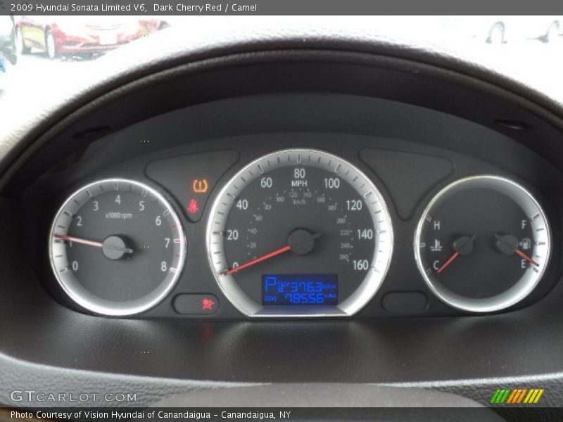 Dark Cherry Red / Camel 2009 Hyundai Sonata Limited V6