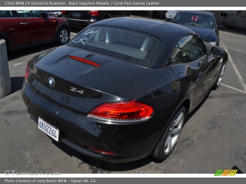 Black Sapphire Metallic / Coral Red Kansas Leather 2009 BMW Z4 sDrive30i Roadster