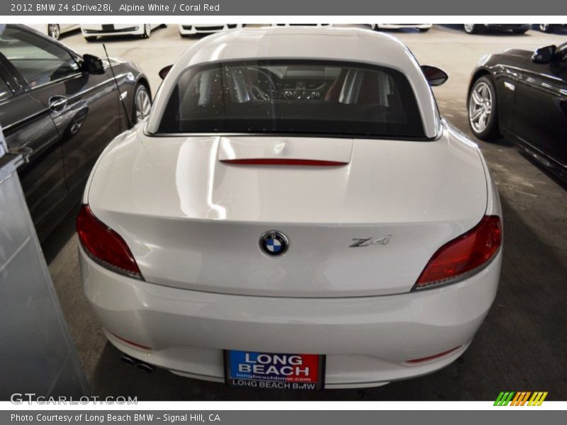 Alpine White / Coral Red 2012 BMW Z4 sDrive28i