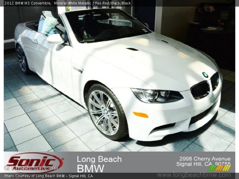 Mineral White Metallic / Fox Red/Black/Black 2012 BMW M3 Convertible