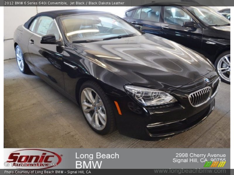 Jet Black / Black Dakota Leather 2012 BMW 6 Series 640i Convertible