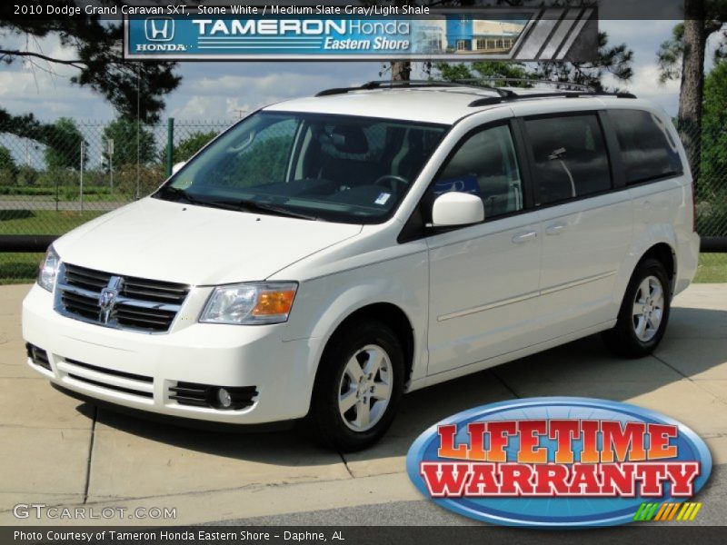 Stone White / Medium Slate Gray/Light Shale 2010 Dodge Grand Caravan SXT