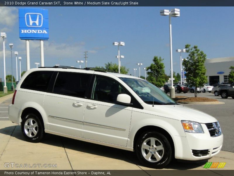 Stone White / Medium Slate Gray/Light Shale 2010 Dodge Grand Caravan SXT