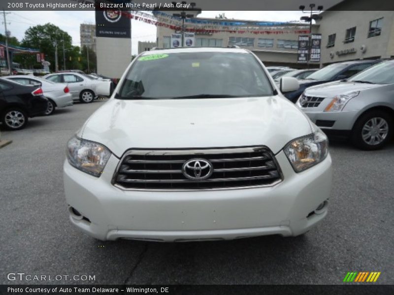 Blizzard White Pearl / Ash Gray 2008 Toyota Highlander Sport