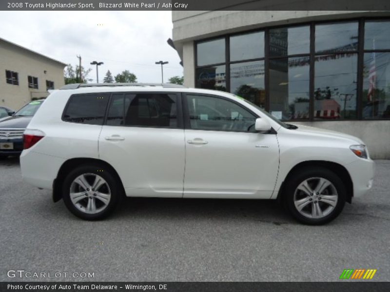 Blizzard White Pearl / Ash Gray 2008 Toyota Highlander Sport