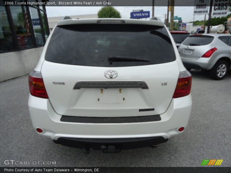 Blizzard White Pearl / Ash Gray 2008 Toyota Highlander Sport