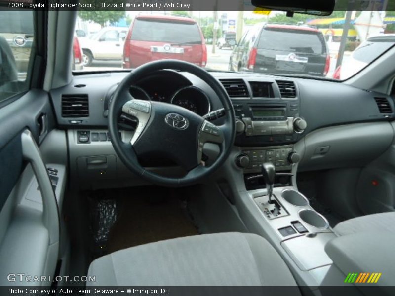 Blizzard White Pearl / Ash Gray 2008 Toyota Highlander Sport