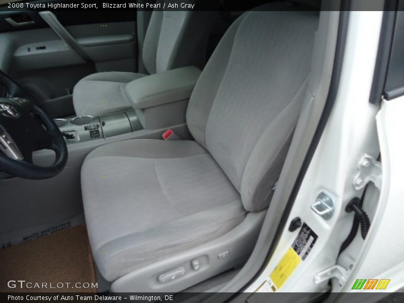 Blizzard White Pearl / Ash Gray 2008 Toyota Highlander Sport