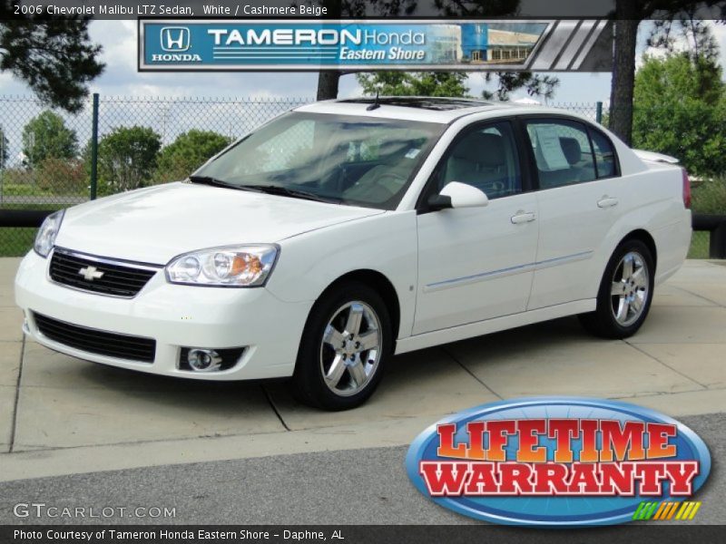 White / Cashmere Beige 2006 Chevrolet Malibu LTZ Sedan