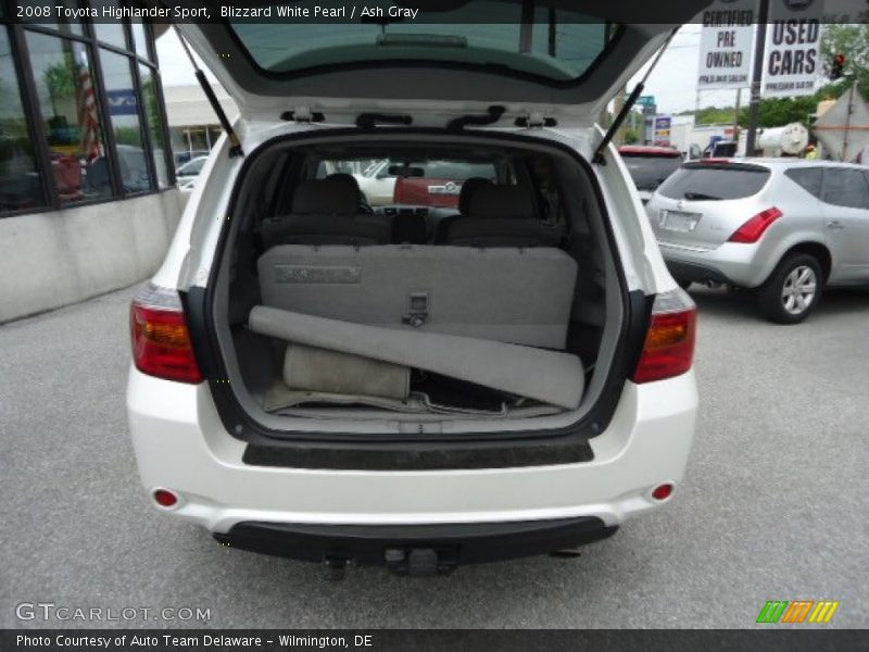 Blizzard White Pearl / Ash Gray 2008 Toyota Highlander Sport