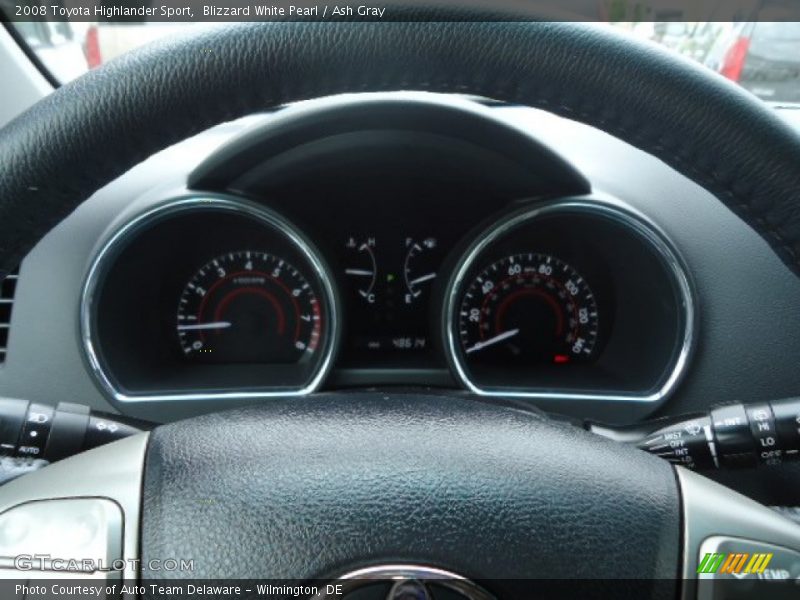 Blizzard White Pearl / Ash Gray 2008 Toyota Highlander Sport
