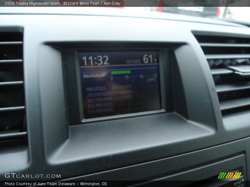 Blizzard White Pearl / Ash Gray 2008 Toyota Highlander Sport