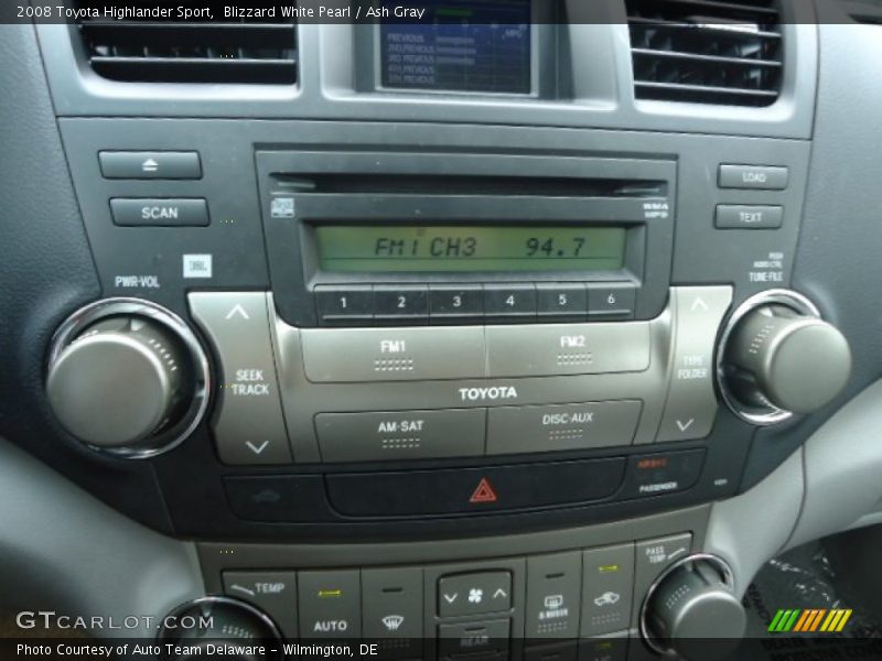 Blizzard White Pearl / Ash Gray 2008 Toyota Highlander Sport