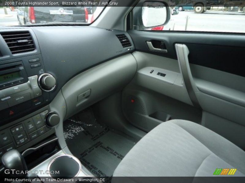 Blizzard White Pearl / Ash Gray 2008 Toyota Highlander Sport