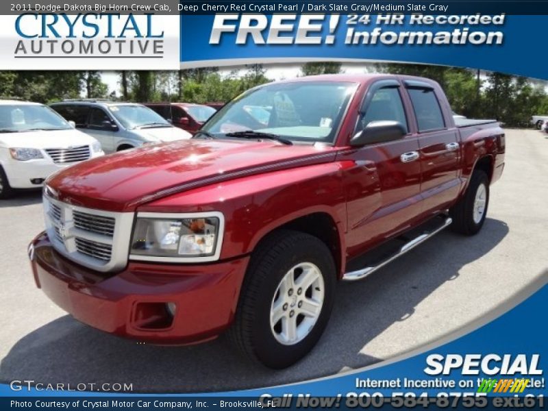 Deep Cherry Red Crystal Pearl / Dark Slate Gray/Medium Slate Gray 2011 Dodge Dakota Big Horn Crew Cab