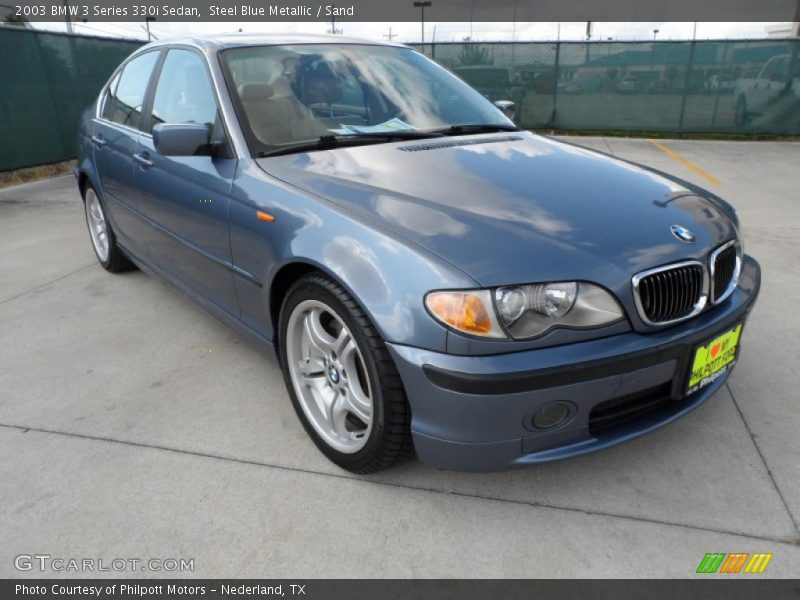 Steel Blue Metallic / Sand 2003 BMW 3 Series 330i Sedan