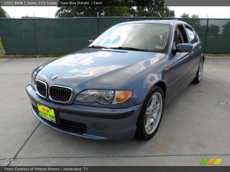 Steel Blue Metallic / Sand 2003 BMW 3 Series 330i Sedan