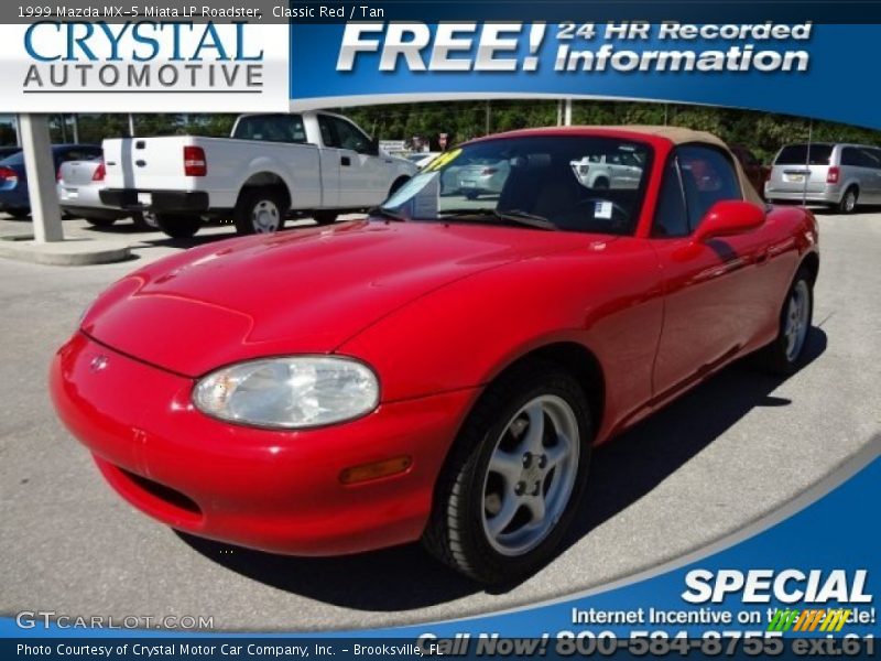 Classic Red / Tan 1999 Mazda MX-5 Miata LP Roadster