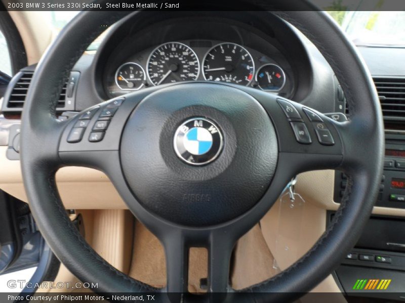 Steel Blue Metallic / Sand 2003 BMW 3 Series 330i Sedan