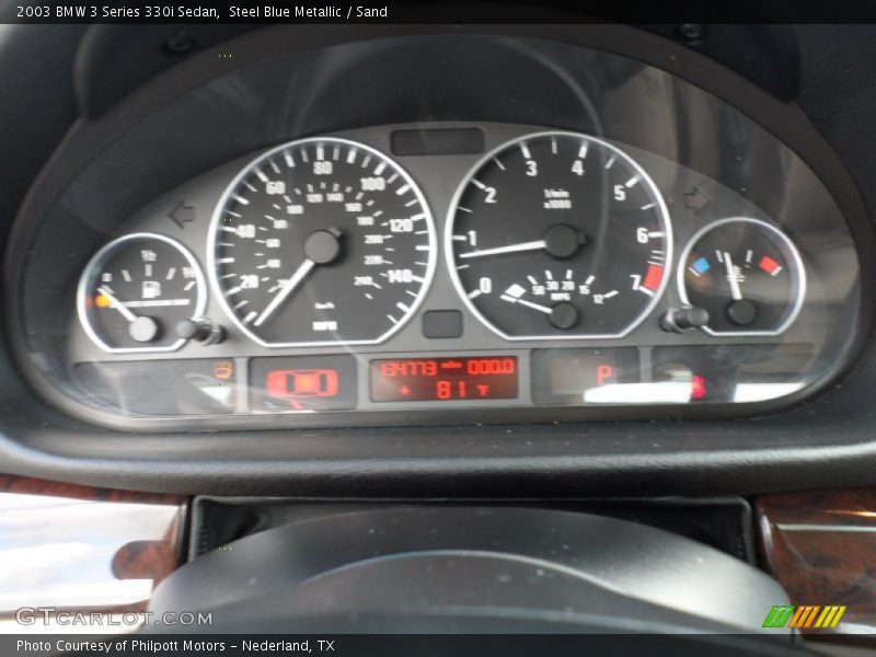 Steel Blue Metallic / Sand 2003 BMW 3 Series 330i Sedan