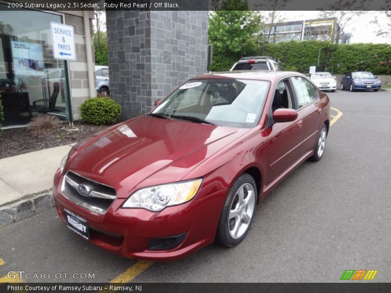 Ruby Red Pearl / Off Black 2009 Subaru Legacy 2.5i Sedan