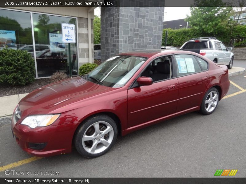 Ruby Red Pearl / Off Black 2009 Subaru Legacy 2.5i Sedan