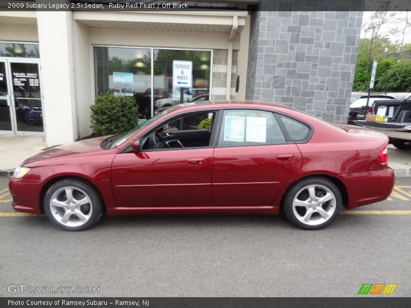 Ruby Red Pearl / Off Black 2009 Subaru Legacy 2.5i Sedan