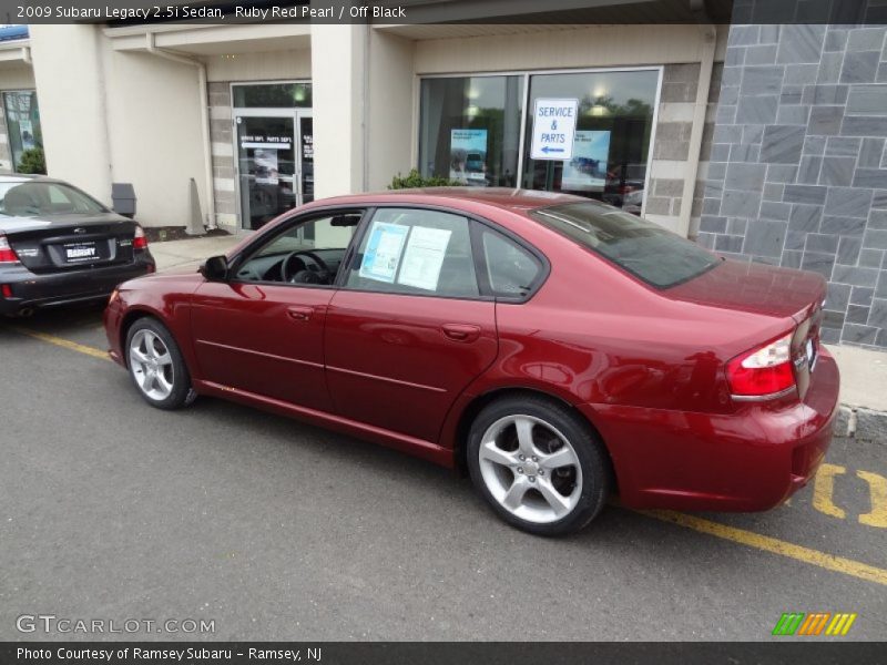 Ruby Red Pearl / Off Black 2009 Subaru Legacy 2.5i Sedan