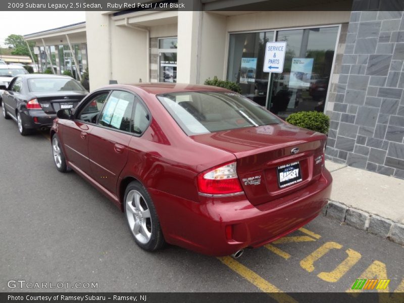 Ruby Red Pearl / Off Black 2009 Subaru Legacy 2.5i Sedan
