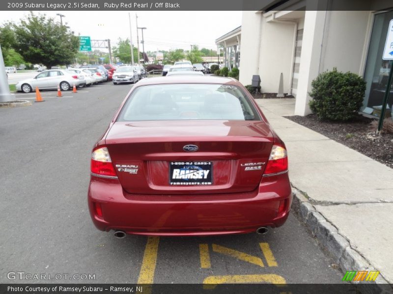 Ruby Red Pearl / Off Black 2009 Subaru Legacy 2.5i Sedan