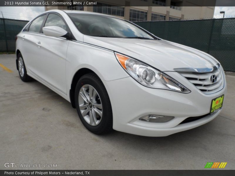 Shimmering White / Camel 2013 Hyundai Sonata GLS
