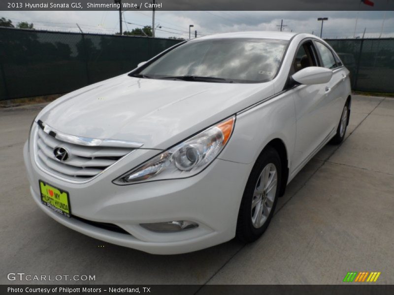 Shimmering White / Camel 2013 Hyundai Sonata GLS