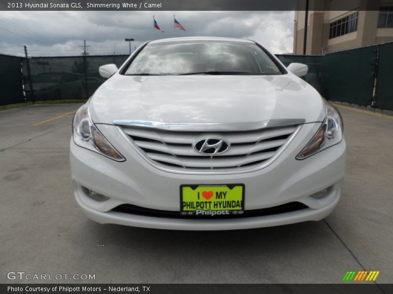 Shimmering White / Camel 2013 Hyundai Sonata GLS