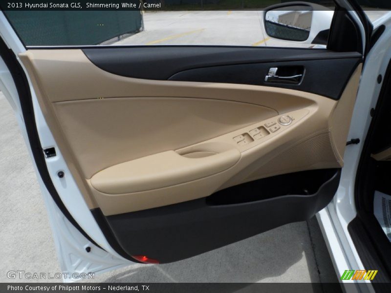 Shimmering White / Camel 2013 Hyundai Sonata GLS