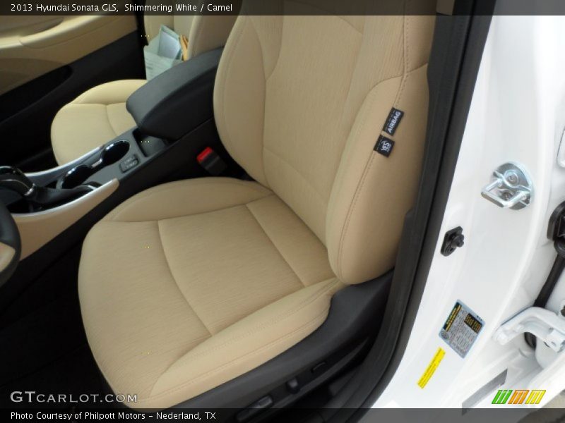Shimmering White / Camel 2013 Hyundai Sonata GLS
