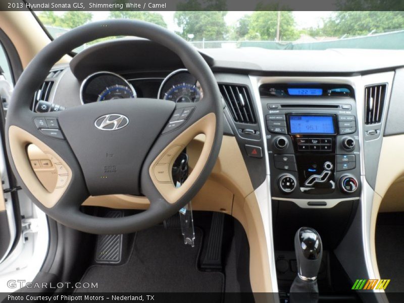 Shimmering White / Camel 2013 Hyundai Sonata GLS