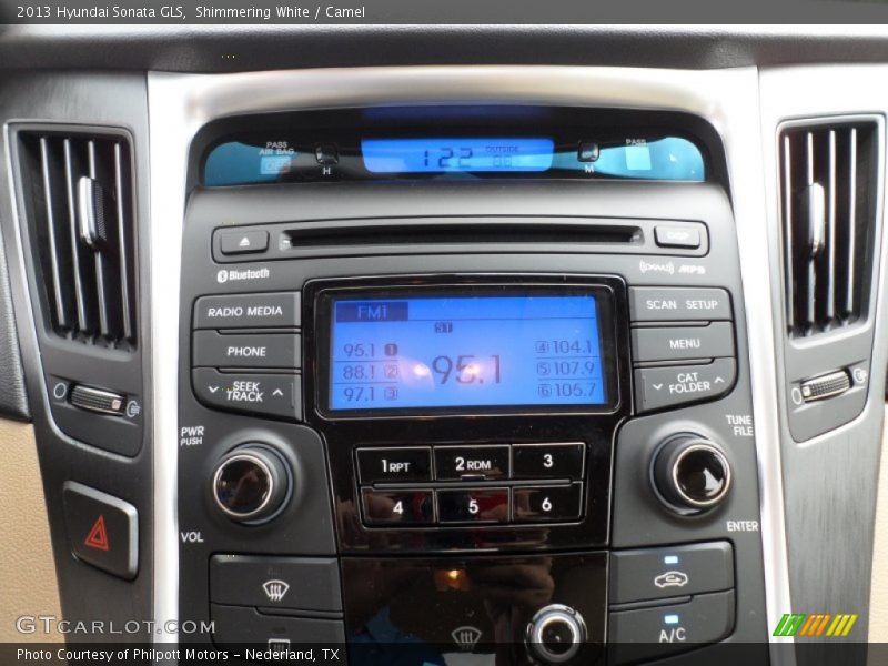 Shimmering White / Camel 2013 Hyundai Sonata GLS