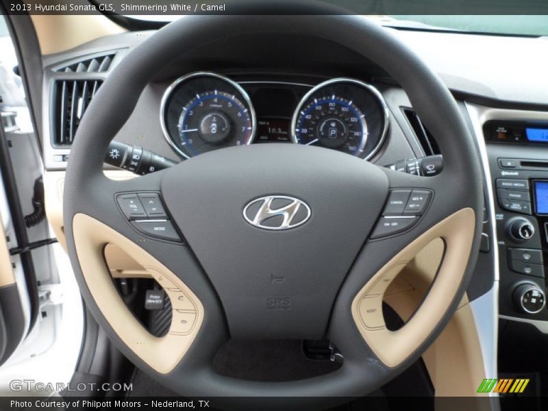 Shimmering White / Camel 2013 Hyundai Sonata GLS