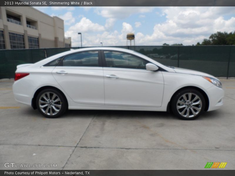 Shimmering White / Black 2013 Hyundai Sonata SE