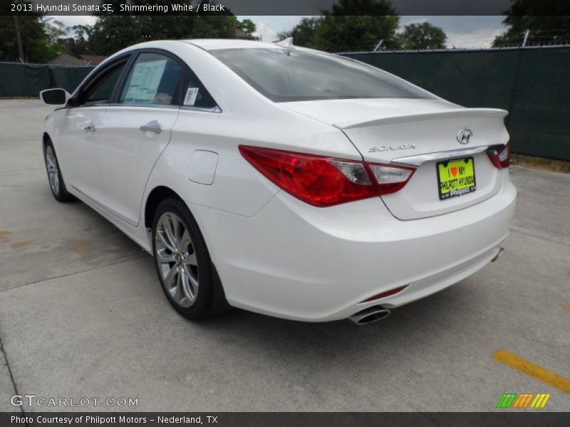 Shimmering White / Black 2013 Hyundai Sonata SE