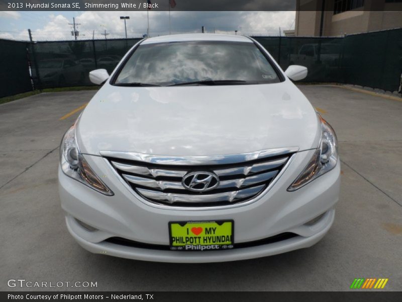 Shimmering White / Black 2013 Hyundai Sonata SE