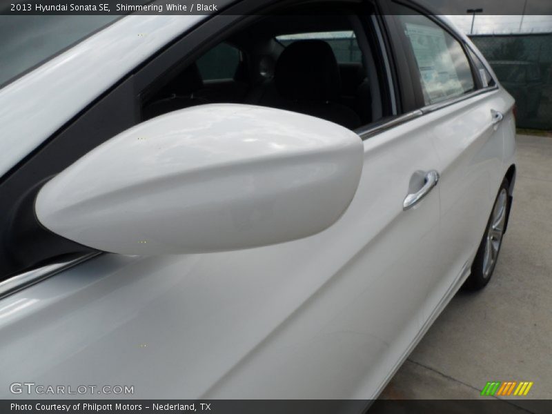 Shimmering White / Black 2013 Hyundai Sonata SE