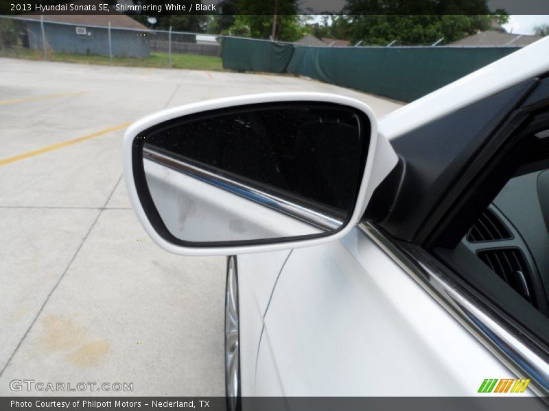 Shimmering White / Black 2013 Hyundai Sonata SE
