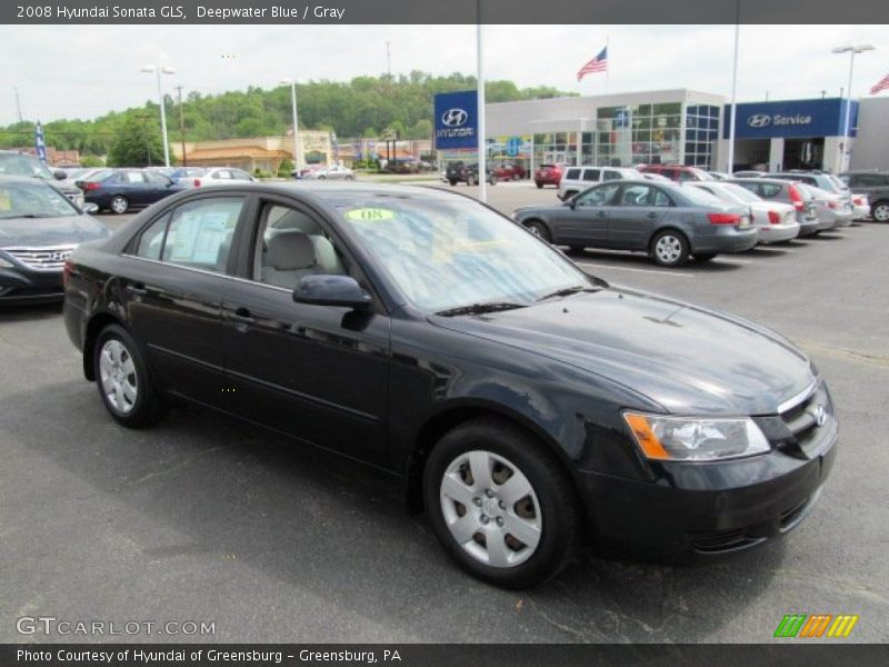 Deepwater Blue / Gray 2008 Hyundai Sonata GLS