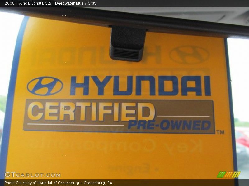 Deepwater Blue / Gray 2008 Hyundai Sonata GLS
