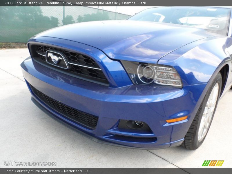 Deep Impact Blue Metallic / Charcoal Black 2013 Ford Mustang V6 Premium Coupe